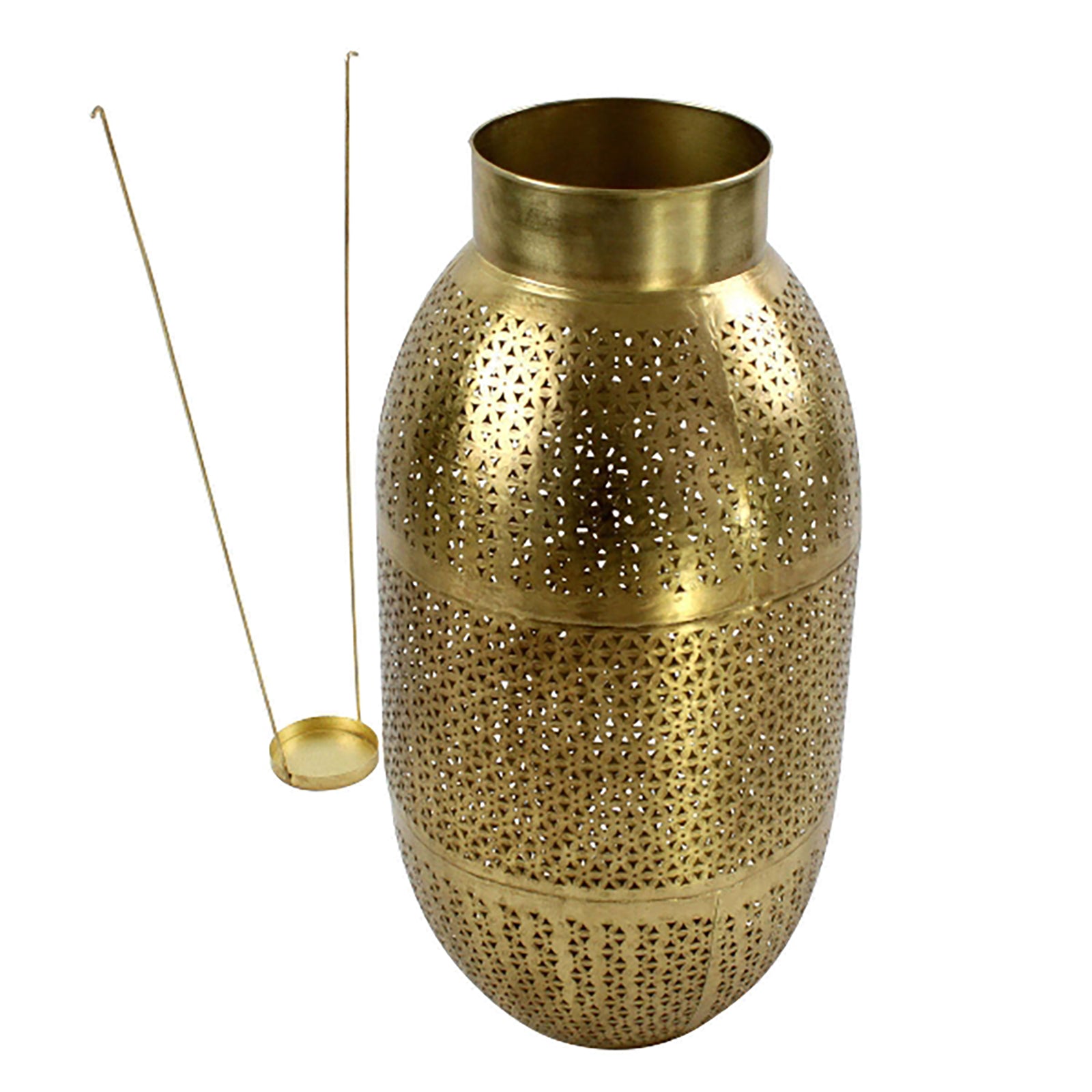Laterne Damaskus, gold, Metall, 37x72 cm