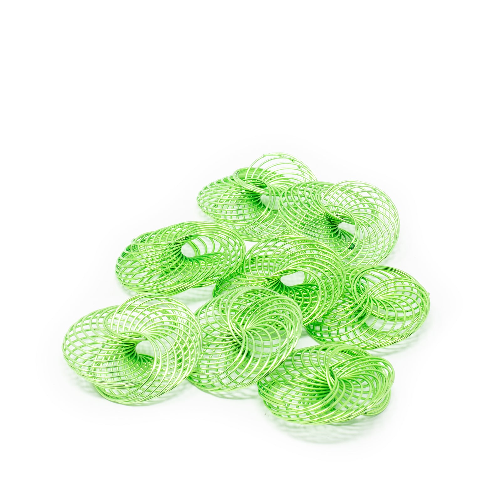 Wire wheels, apple green - 01 - 35.00 mm, 8 pieces