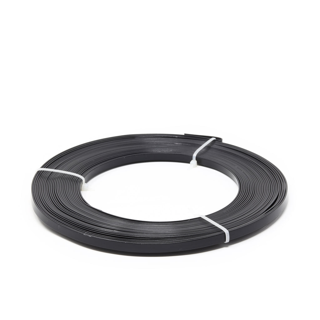 Fil plat en aluminium noir - 23 - 5,00 mm × 1,00 mm 10 m 130 g