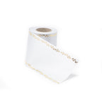 Supersatin, hellgrau, Efeu gold - Breite 100 mm