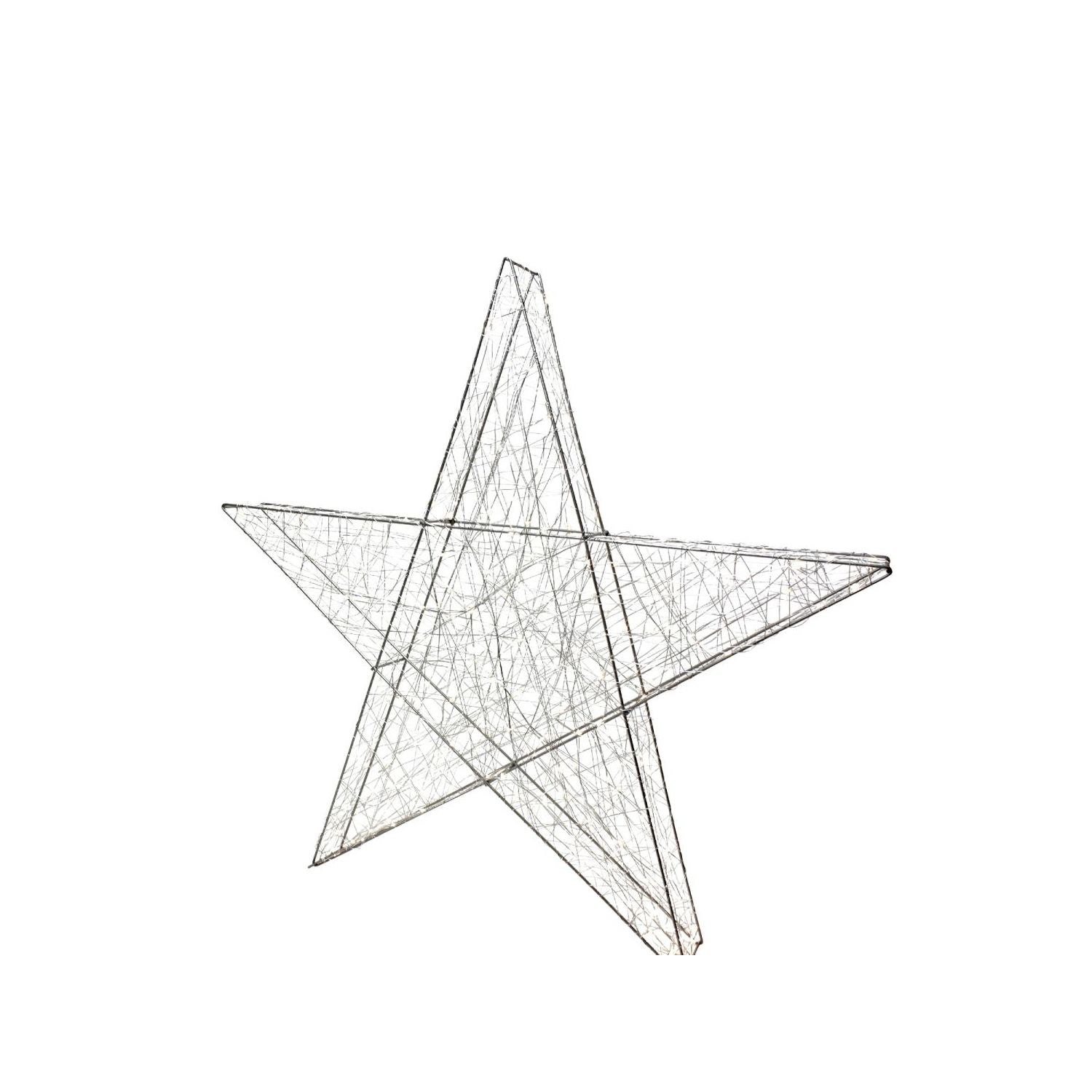 3D Drahtstern mit 240 LEDs - silber - warm weiß - IP44 - 78 cm