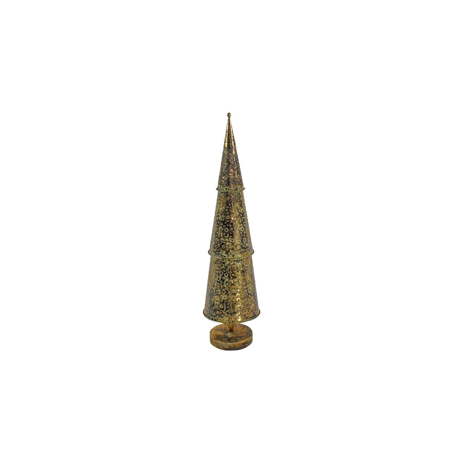 Metalltanne mit Sternen - gold - Höhe 79 cm