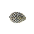 Zapfen - grau/weiß gefrostet - Polyresin - 14x9x9 cm