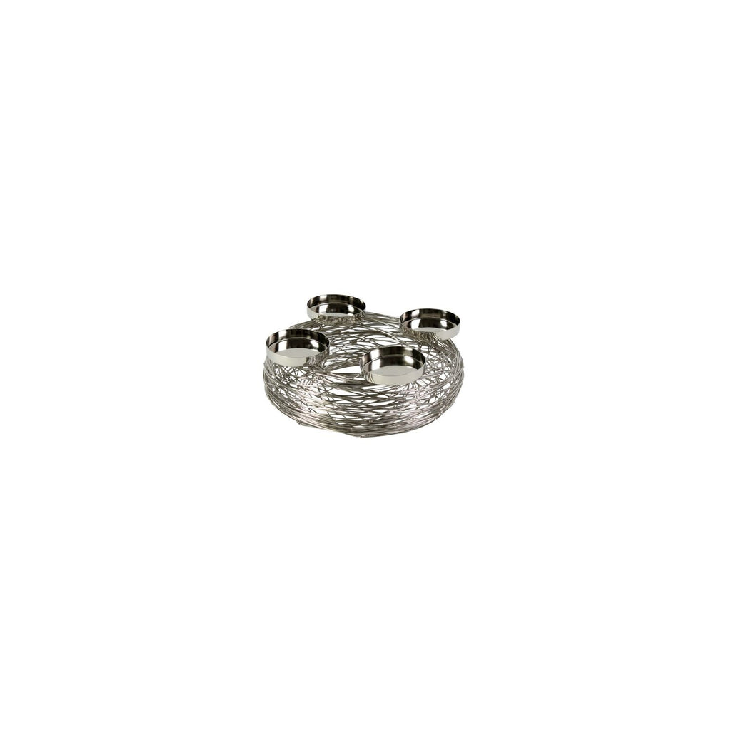 Advent wreath Tangle - silver - stainless steel - 28x11 cm