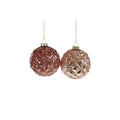 Glaskugel Antik Rosé - 2 sortimente  - rosa/lila - 8 cm