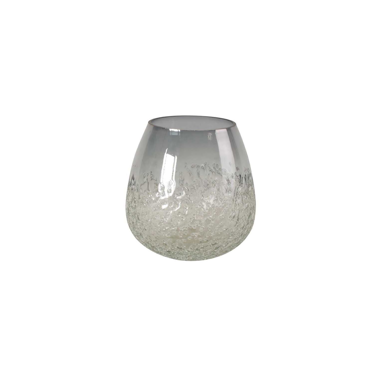 Tealight holder - grey - glass - 13x12x12 cm