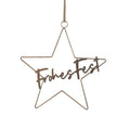 Hänger Stern Frohes Fest - gold - Metall - 40x42 cm
