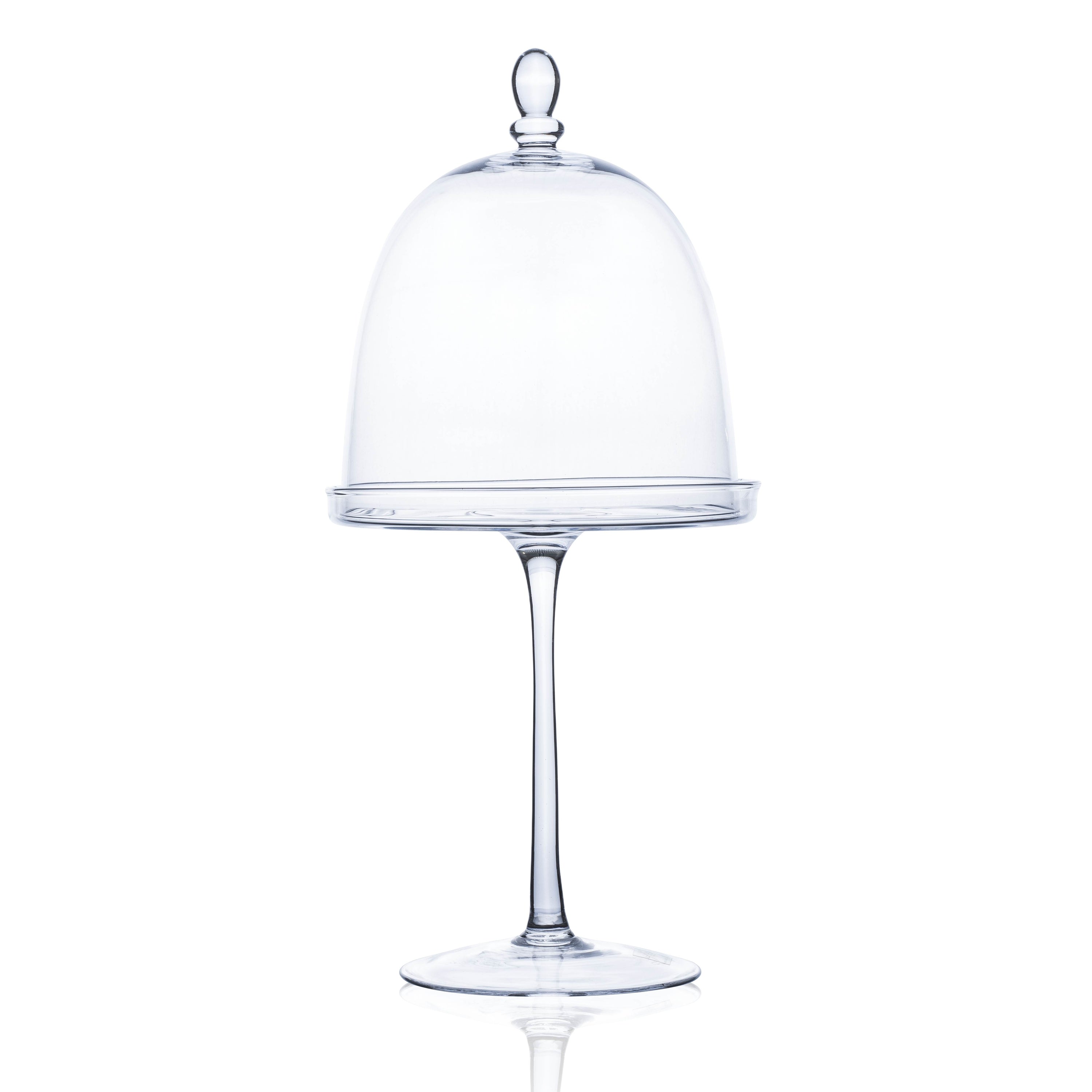 COVER footed plate with cover - klar - 23x50 cm - Glas