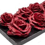 10er-Set Wachsrose - Cherry Red