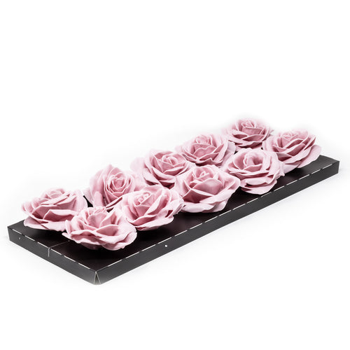 Lot de 10 roses en cire - Lilas Doux