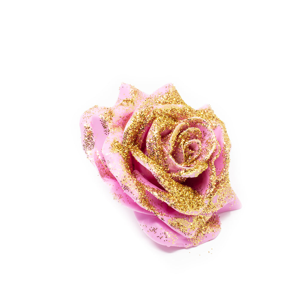 10er-Set Wachsrose - Pink Diamond Gold