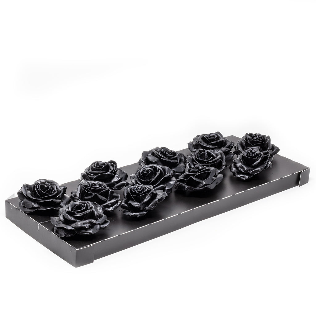 12er Set Wachsrose - Black