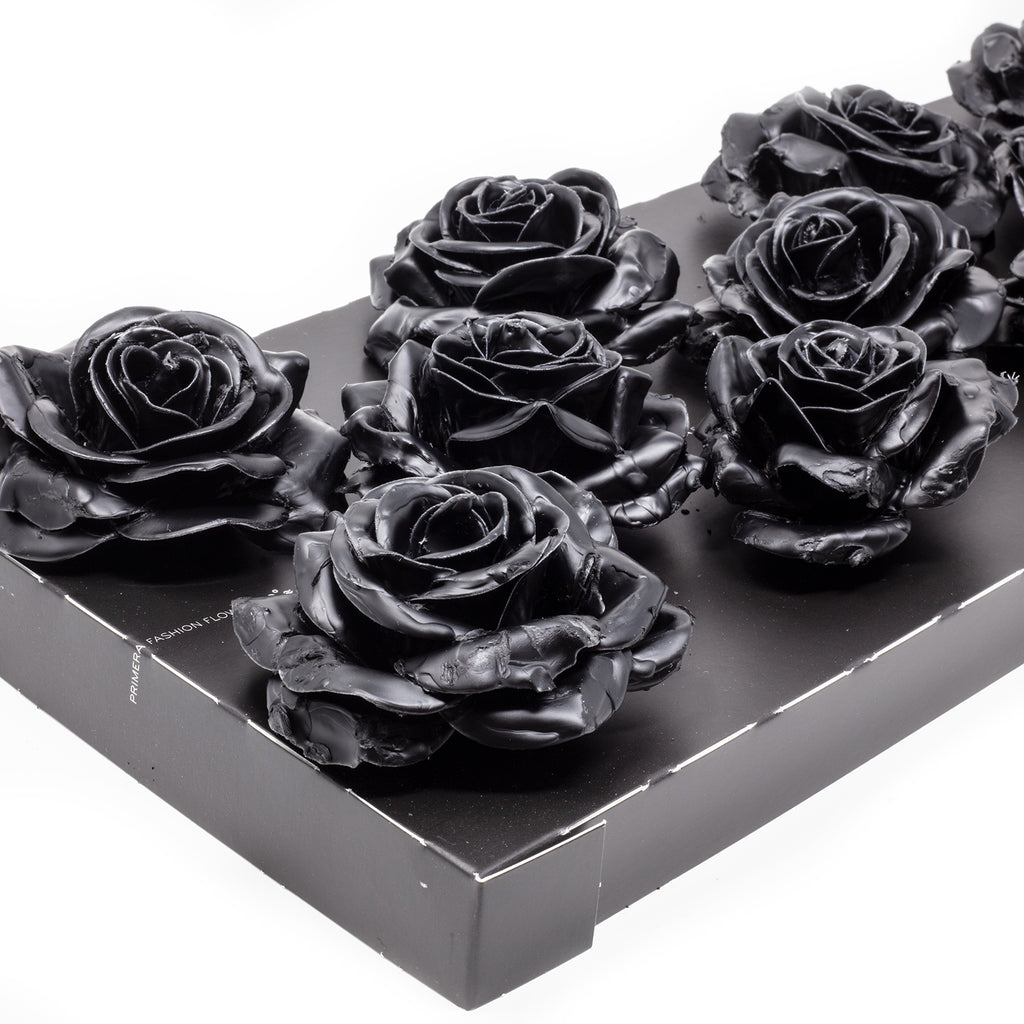 12er Set Wachsrose - Black