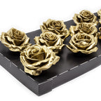12er Set Wachsrose - Gold