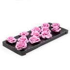 12er Set Wachsrose - Pink
