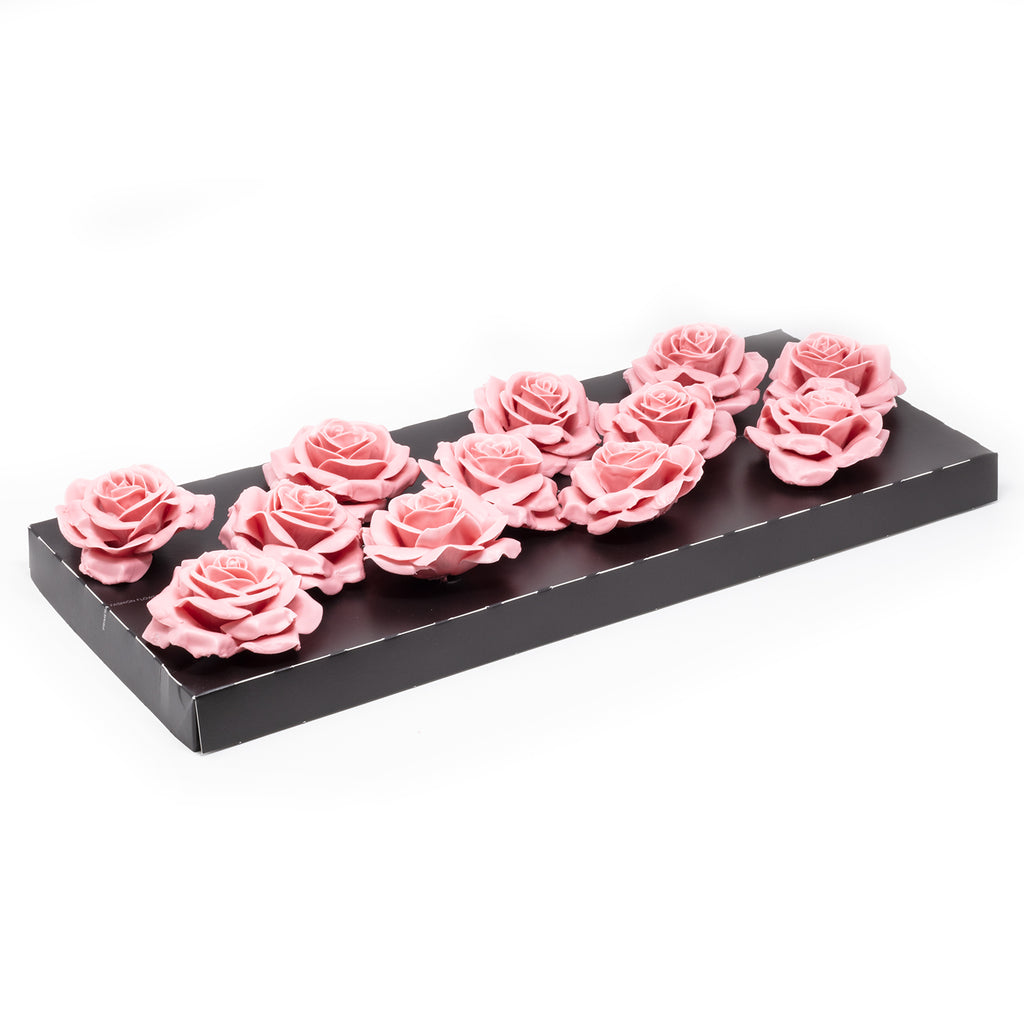12er Set Wachsrose - Pink Soft