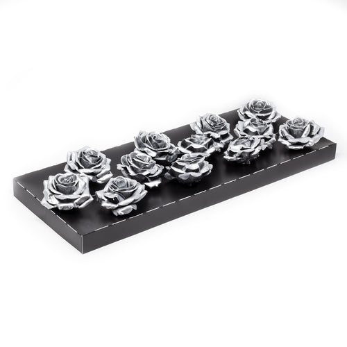 Ensemble de 12 roses en cire - Argent