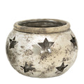 WindLicht ArgenT - silber - Stoneware - 16x16x11,5 cm