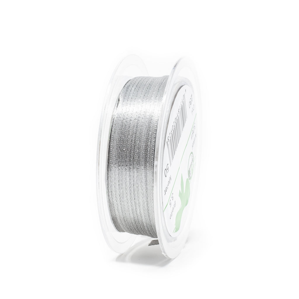 Ruban satiné gris, 3 mm de large, 50 m