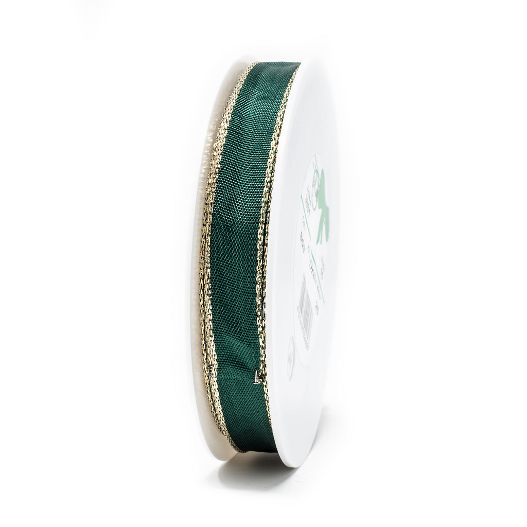 Band Simplicity - tanne-gold. - 15 mm - 25 m