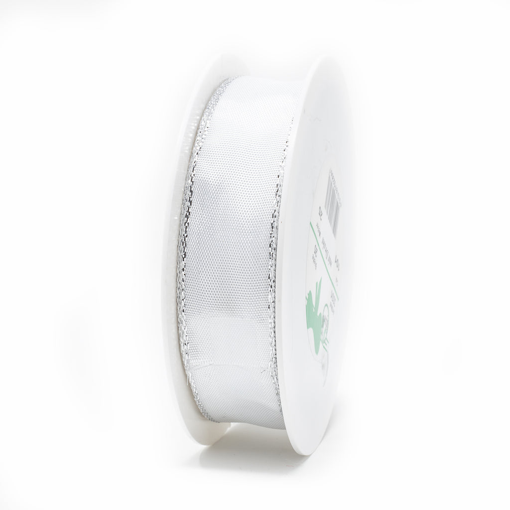 Simplicity band - white-silver - 25 mm - 25 m