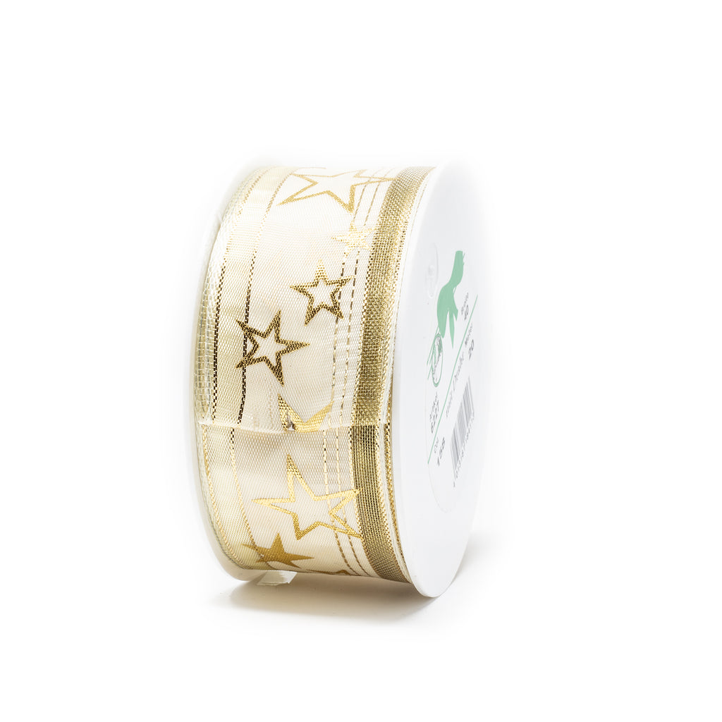 Band Noble Star - creme - 40 mm - 20 m