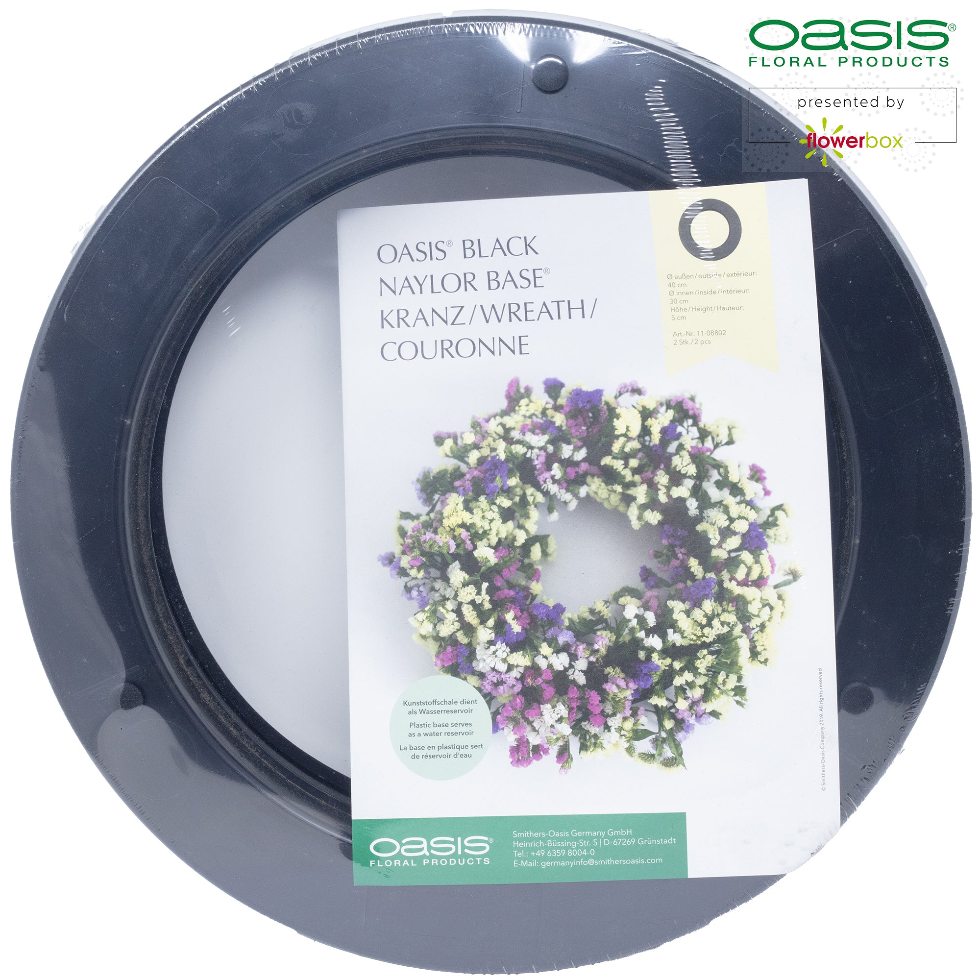 Anneau de base Naylor noir, 5 x 40 cm de diamètre, diamètre intérieur : 30 cm, lot de 2