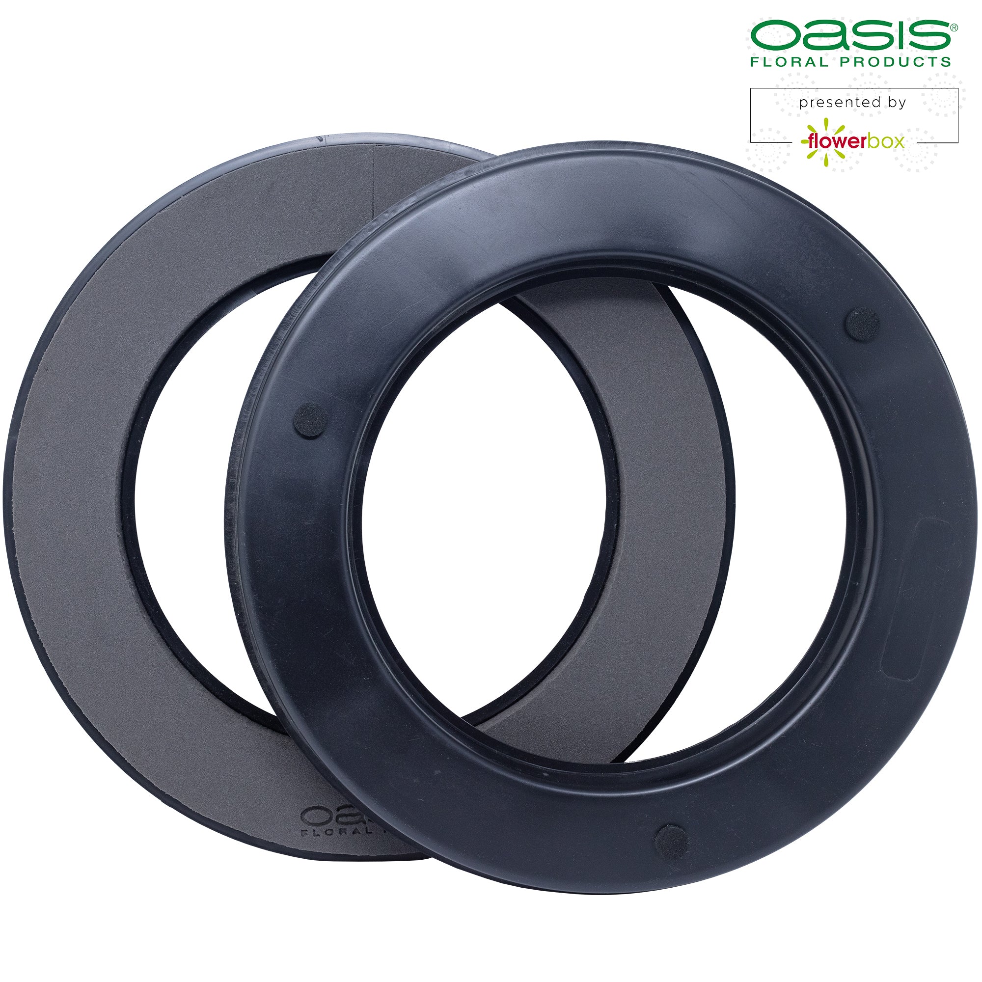 Black Naylor Base Ring, 5 x 35 cm Durchmesser, Innen: 23 cm Durchmesser, Doppelpack