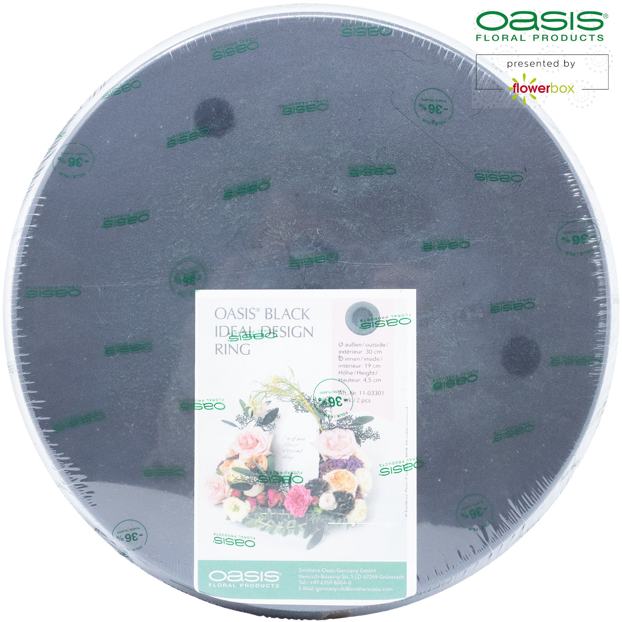 OASIS® BLACK IDEAL Design Ring - 4,5 x 30 cm Ø -2 Stück