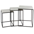 3-piece side table Square - silver/black - metal - 40.5x40.5x53 cm - (S) 32x32x43 cm - (M) 35x35x48 cm - (L) 40x40x53 cm