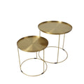S/2 pcs. Chelsea side table, gold, iron, 51x51 cm (S) 41x40.5 cm (L) 51x51 cm