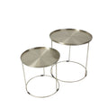 Chelsea 2-piece side table - silver - iron - 51x51 cm (S) 41x40.5 cm (L) 51x51 cm