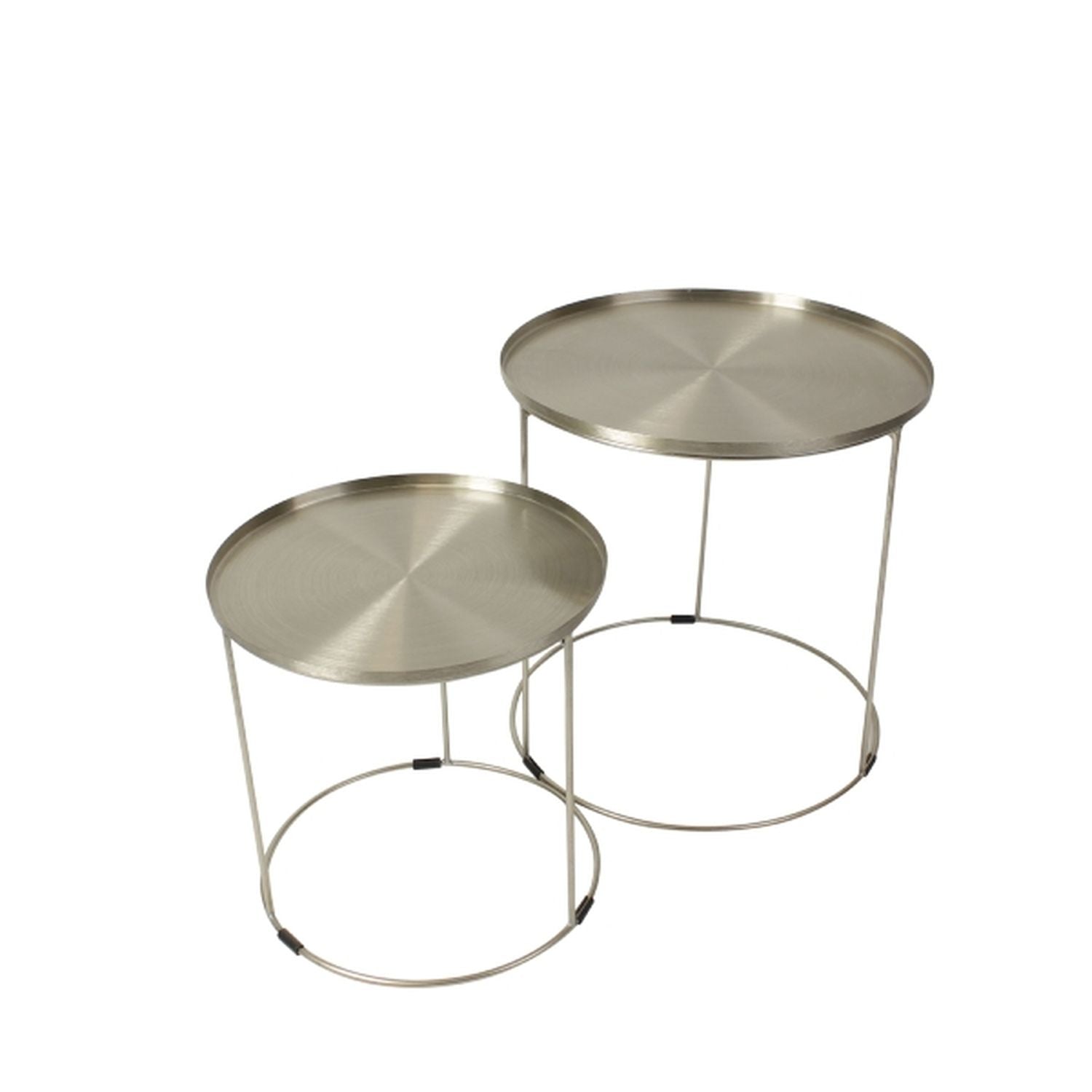 S/2 tlg. Beistelltisch Chelsea - silber - Eisen - 51x51 cm (S) 41x40,5 cm (L) 51x51 cm