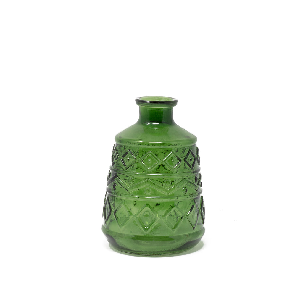 Dekoflasche - 4 Sorten - Glas - 10,5x15 cm - 1 Stück assortiert