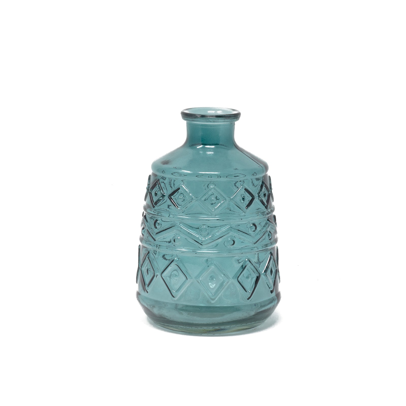 Dekoflasche - 4 Sorten - Glas - 10,5x15 cm - 1 Stück assortiert