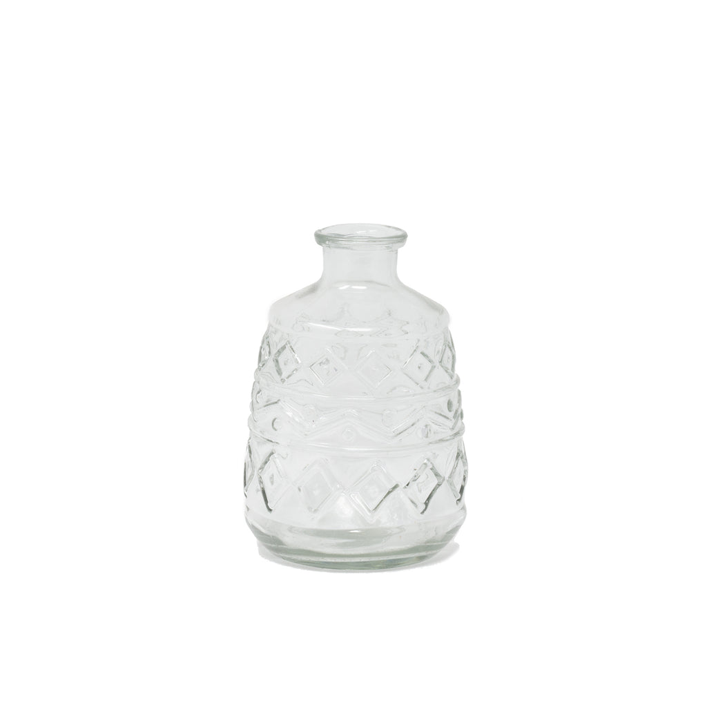 Dekoflasche - 4 Sorten - Glas - 10,5x15 cm - 1 Stück assortiert