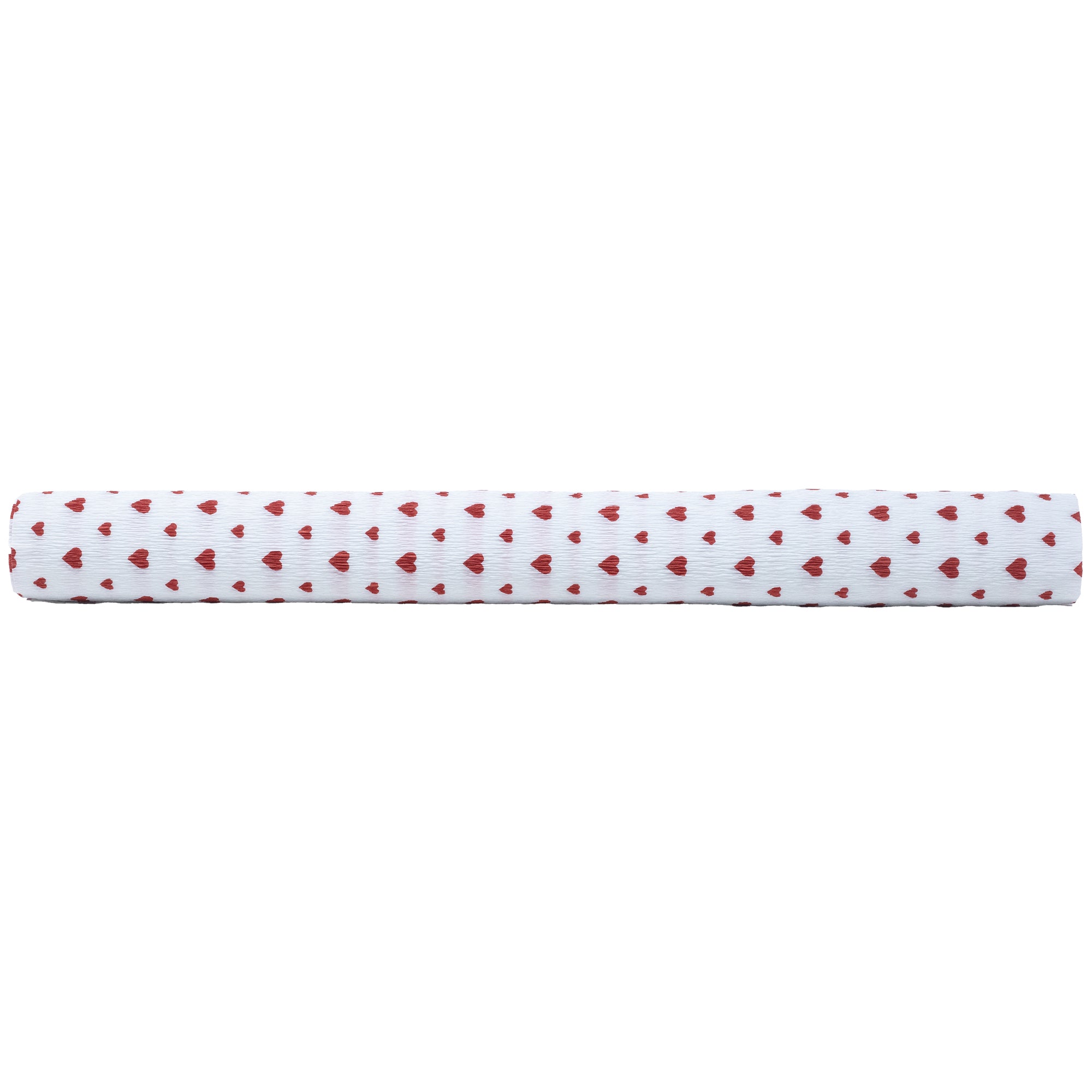 Papier crépon de qualité supérieure pour jardinier et fleuriste - 50 x 250 cm - blanc à cœurs rouges - imperméable et résistant à la lumière