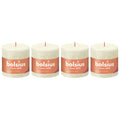 Set of 4 pillar candles - Height 10 cm - Diameter 10 cm - Rustic - Soft pearl