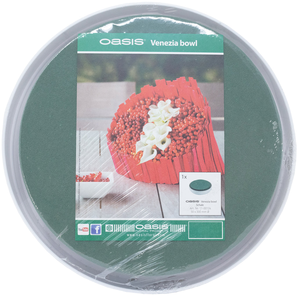 OASIS® Venezia Schale - 5 x 30 cm Ø - Weiß