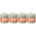 Set of 4 pillar candles - Height 10 cm - Diameter 10 cm - Rustic - Misty Green
