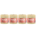 Set of 4 pillar candles - Height 10 cm - Diameter 10 cm - Rustic - Oat beige