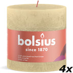 Set of 4 pillar candles - Height 10 cm - Diameter 10 cm - Rustic - Oat beige