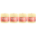 Set of 4 pillar candles - Height 10 cm - Diameter 10 cm - Rustic - Butter yellow