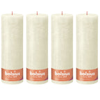 4er-Set Stumpenkerze - Höhe 30 cm - Durchmesser 10 cm - Rustik - Weiche Perle