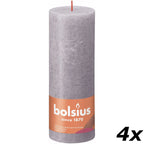4er-Set Stumpenkerze - Höhe 19 cm - Durchmesser 6,8 cm - Rustik - Gefrorener Lavendel