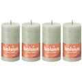 Set of 4 pillar candles - Height 13 cm - Diameter 6.8 cm - Rustic - Misty Green