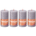 Set of 4 pillar candles - Height 13 cm - Diameter 6.8 cm - Rustic - Frozen Lavender
