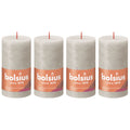 Set of 4 pillar candles - Height 13 cm - Diameter 6.8 cm - Rustic - Sand grey