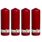 Set of 4 pillar candles - Height 30 cm - Diameter 9.8 cm - Antique red
