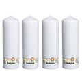 Lot de 4 bougies piliers - Hauteur 30 cm - Diamètre 9,8 cm - Blanches